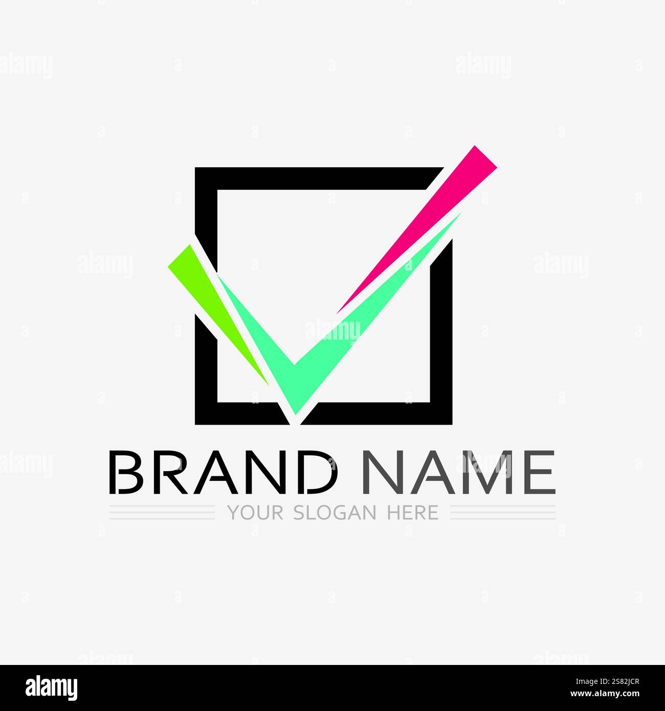 check mark logo icon and symbol checklist design vector Stock Vector