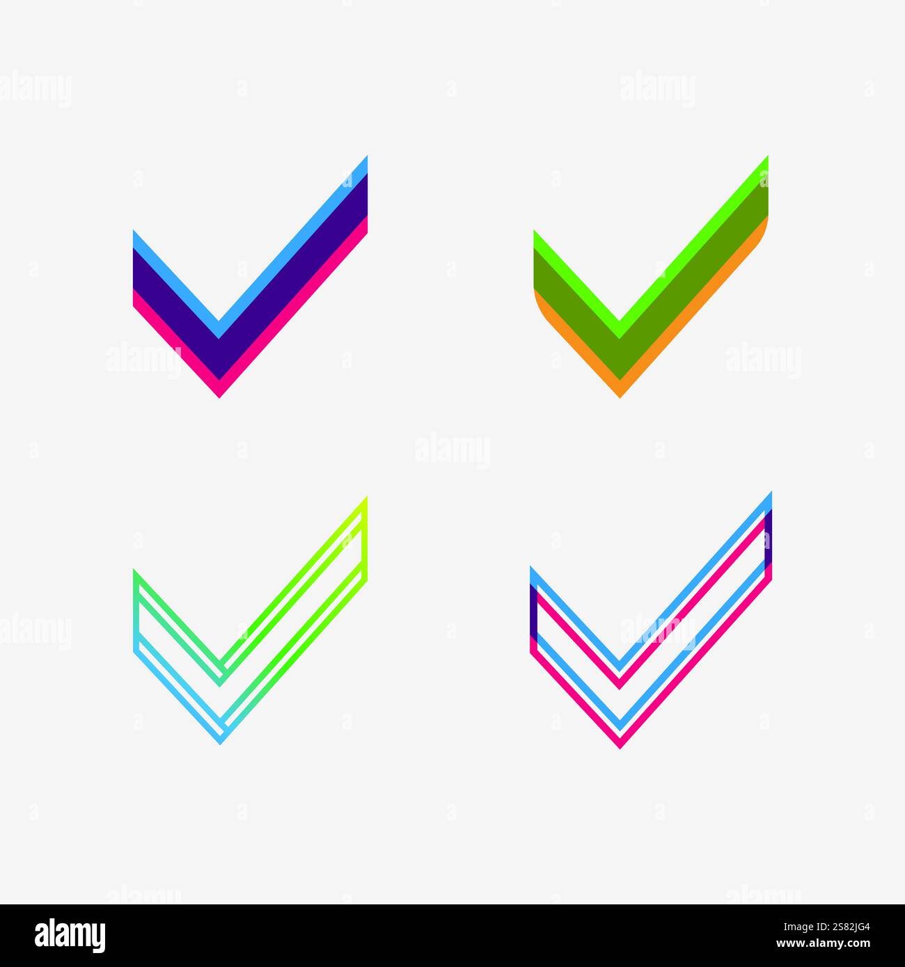 check mark logo icon and symbol checklist design vector Stock Vector