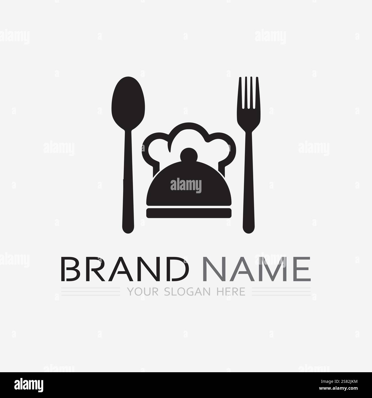 KITCHEN AND CHEF LOGO FOOD ICON RESTO AND CAFE DESIGN VECTOR Stock ...