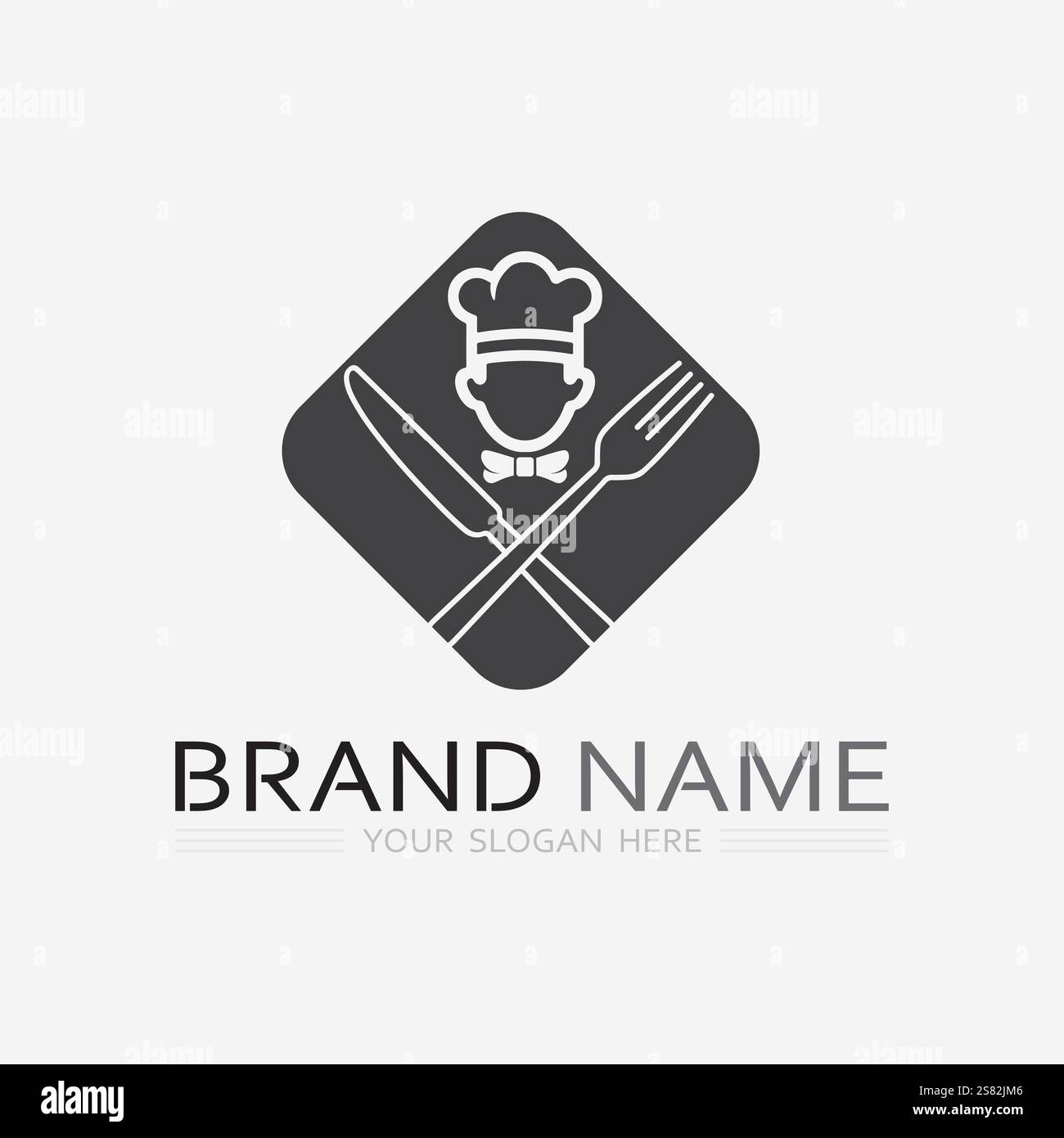 KITCHEN AND CHEF LOGO FOOD ICON RESTO AND CAFE DESIGN VECTOR Stock ...
