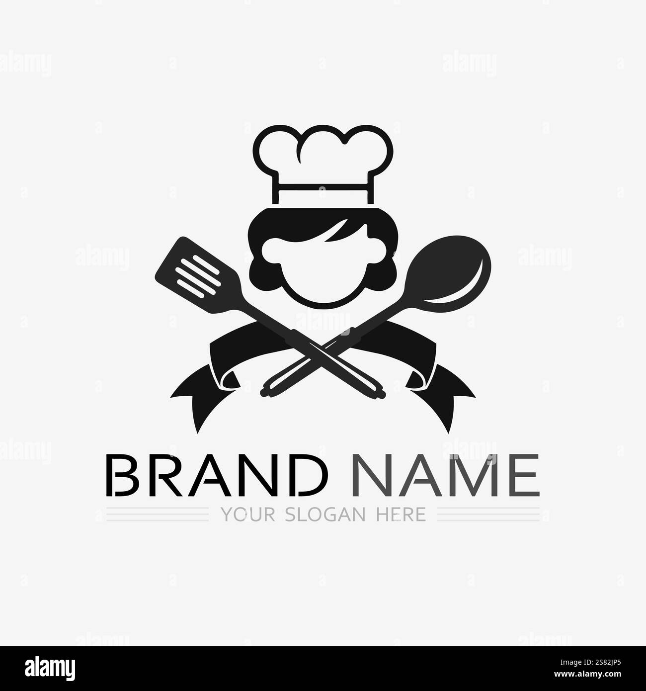 KITCHEN AND CHEF LOGO FOOD ICON RESTO AND CAFE DESIGN VECTOR Stock ...