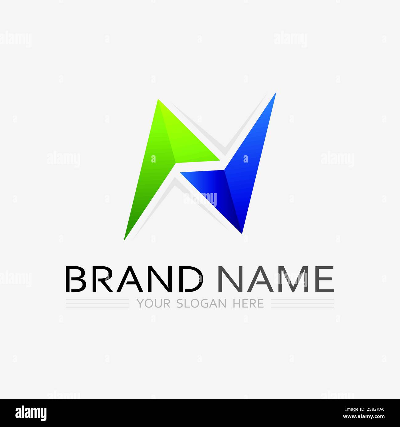 N Letter Logo Template vector icon illustration design Stock Vector