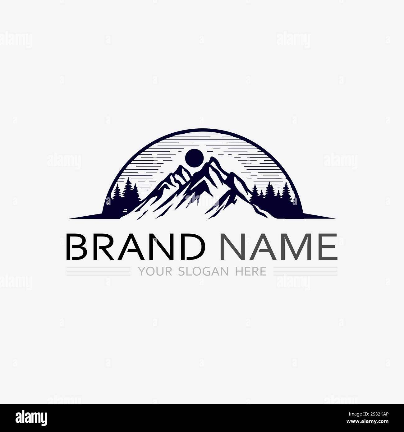 Mountain icon Logo Template Vector illustration design Stock Vector