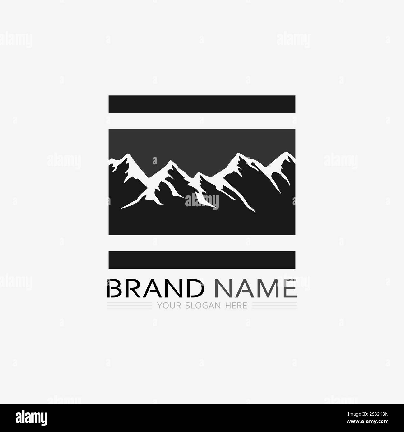 Mountain icon Logo Template Vector illustration design Stock Vector