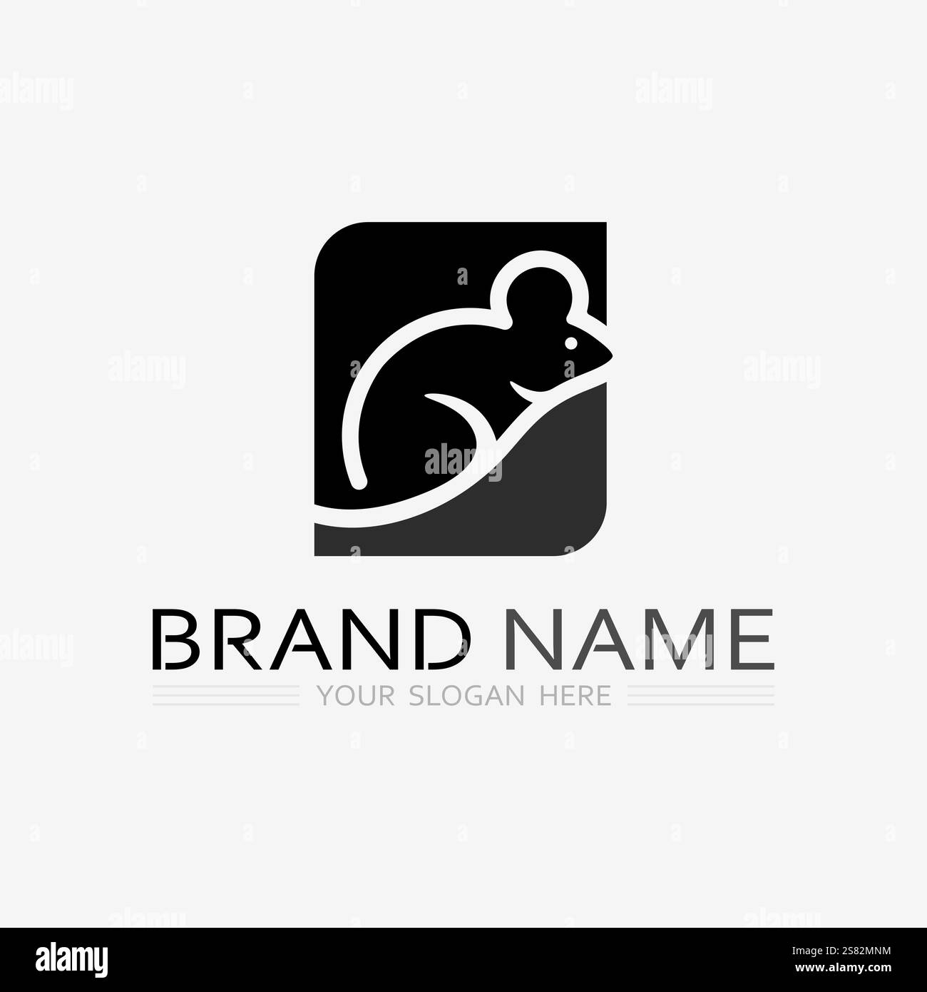 Mouse logo and animal vector design illustration Stock Vector