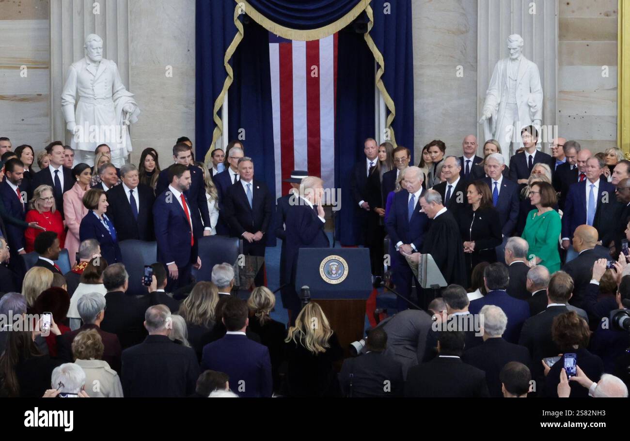 U.S. President Donald Trump takes oath on the day of his Presidential