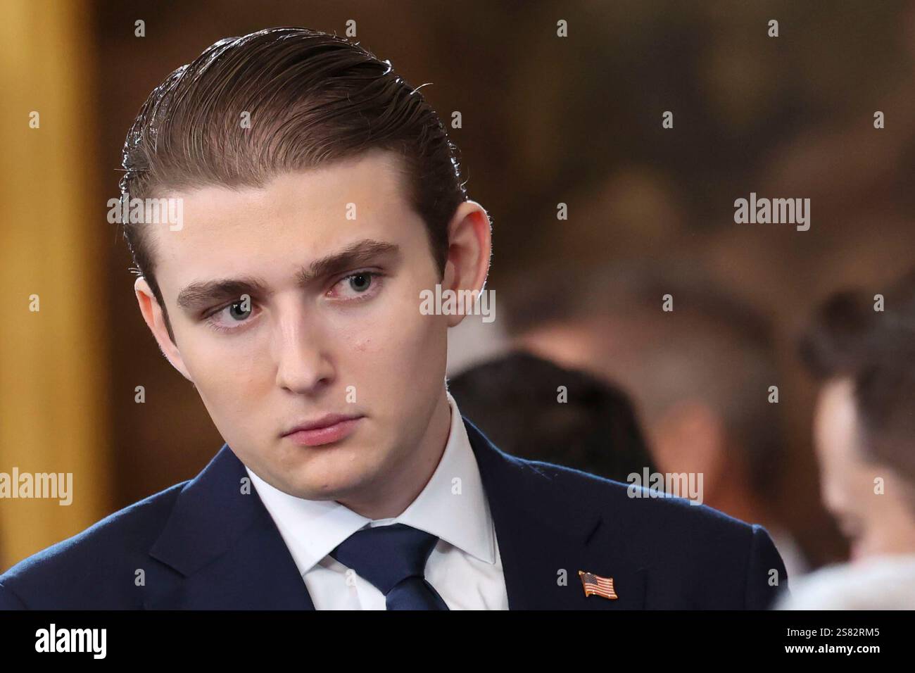 Barron Trump attends the inauguration of U.S. Presidentelect Donald Trump in the Rotunda of the