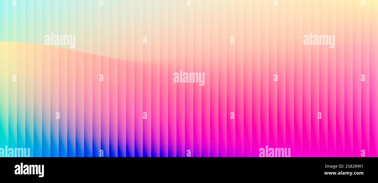 Colorful grainy gradient background with ribbed glass effect Stock Vector