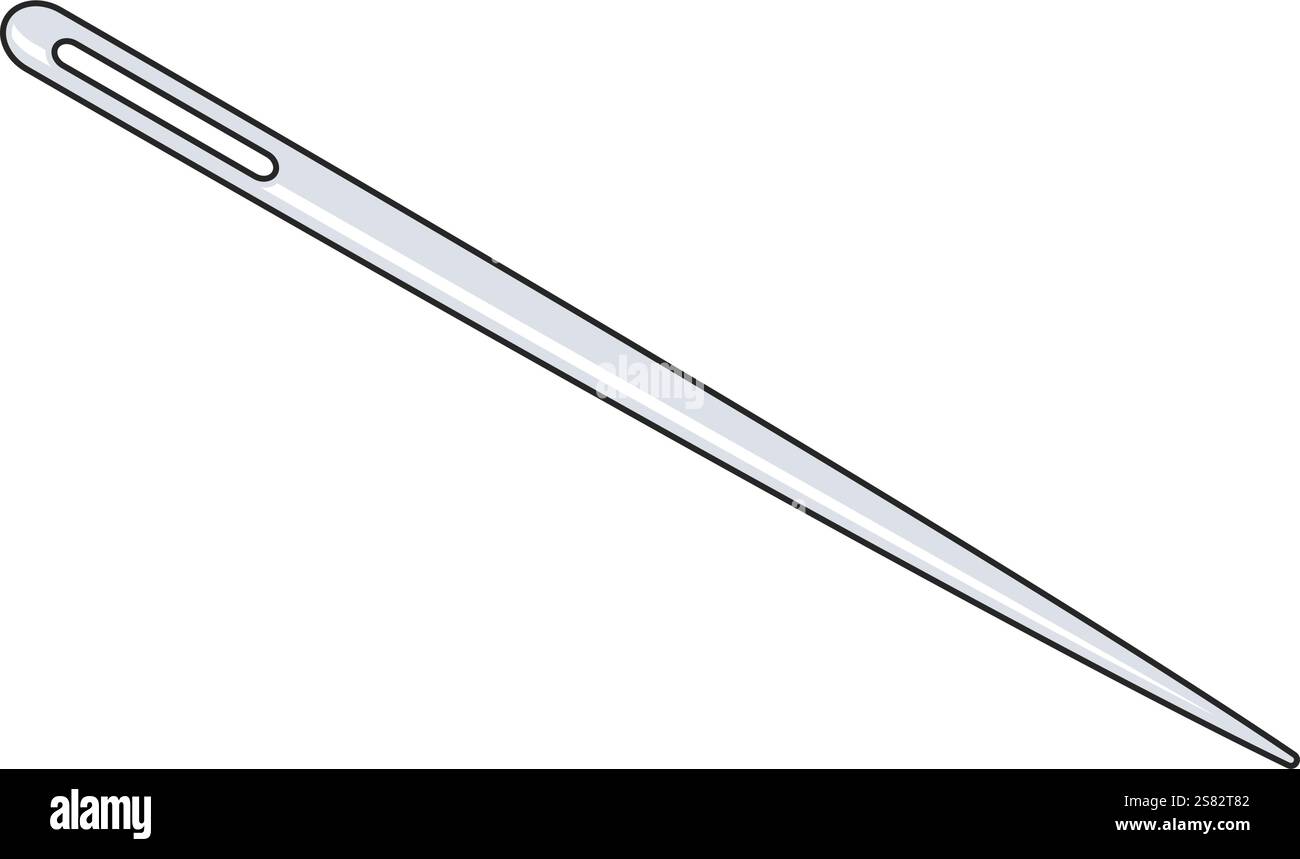 Straight sewing needle icon vector graphic Stock Vector