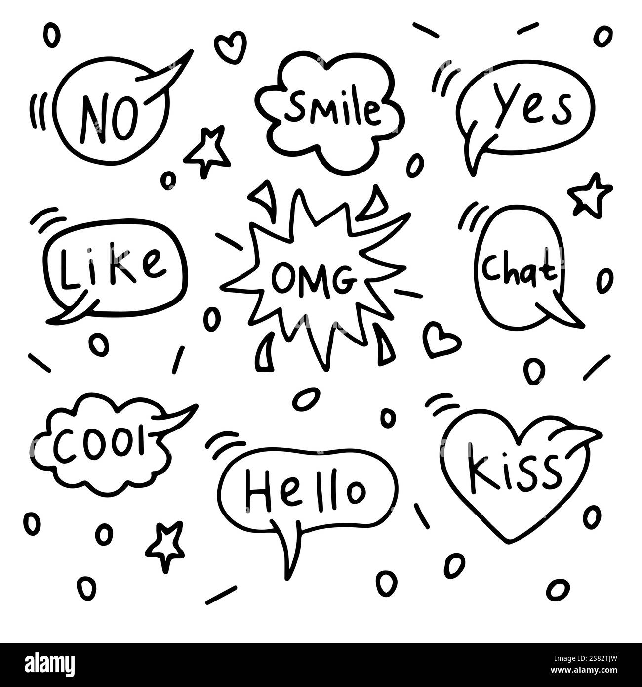 set of hand-drawn doodles on a white background Stock Vector Image ...