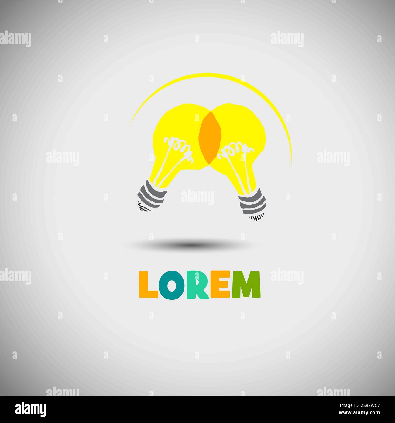 lamp icon logo. hand drawn. Not AI, Vector illustration Stock Vector
