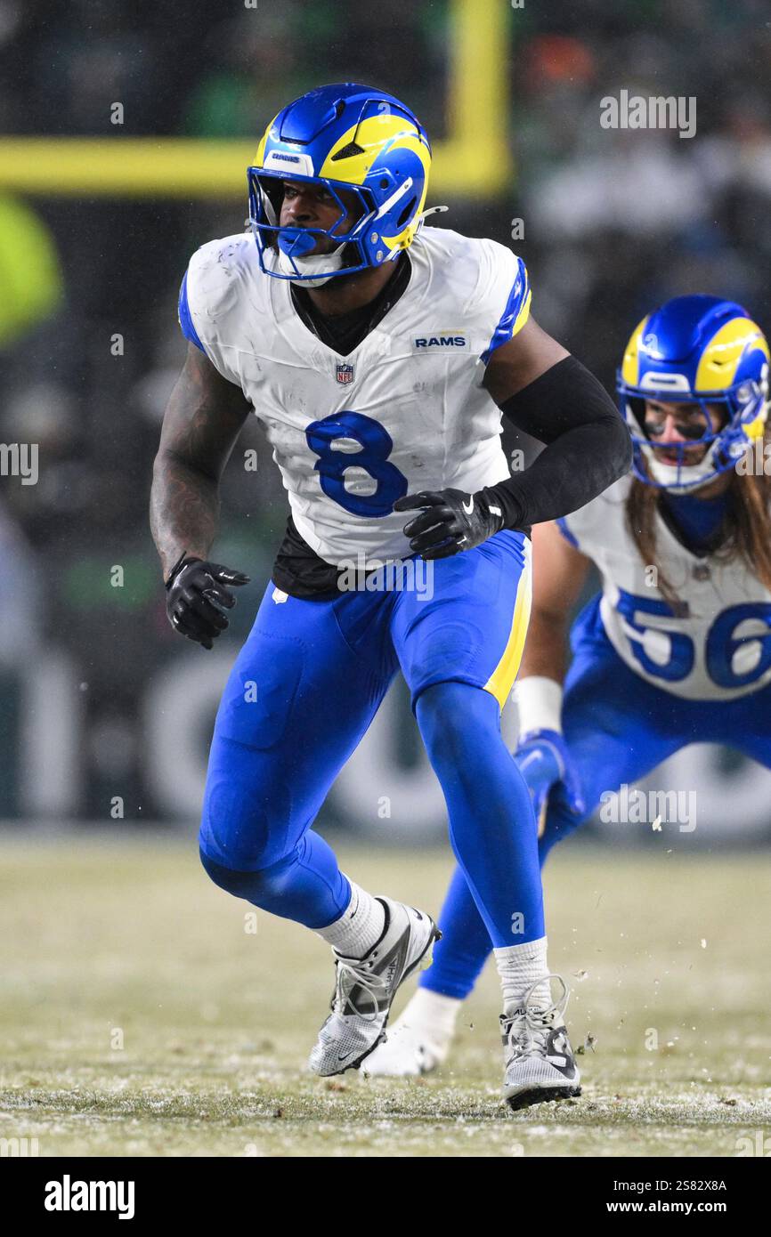Los Angeles Rams linebacker Jared Verse (8) in action during the second ...
