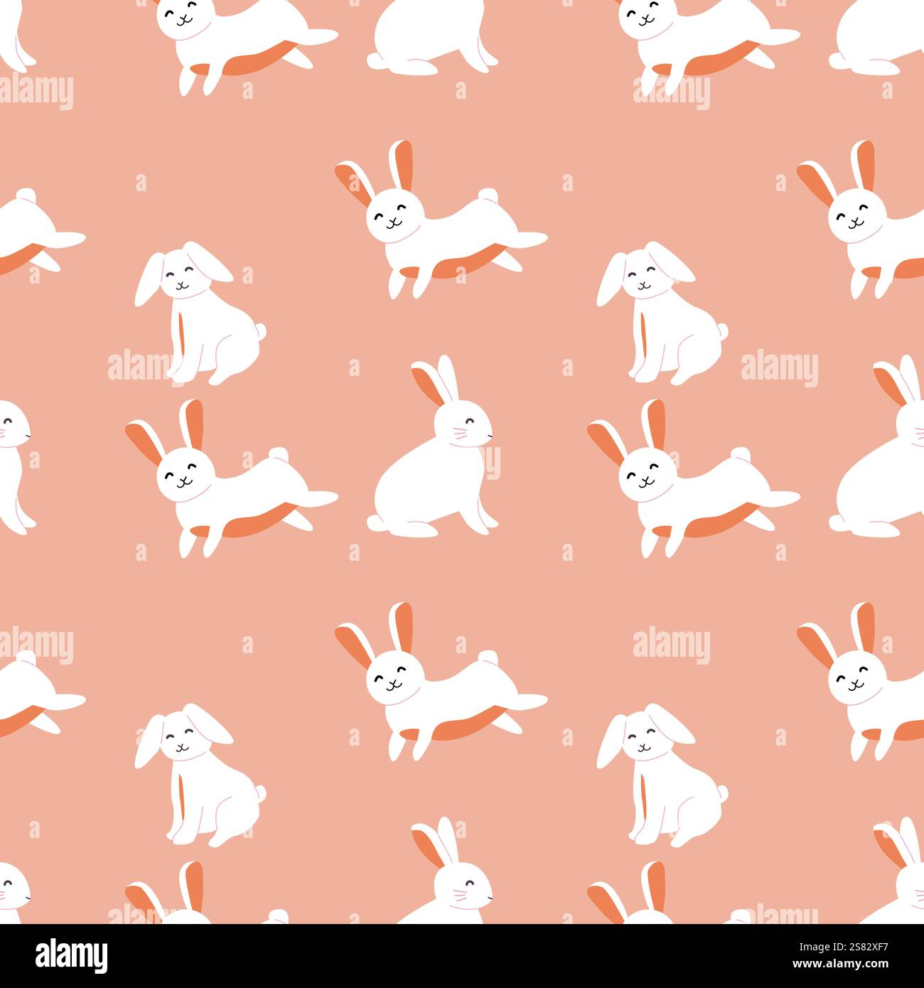 Happy easter bunny patterns for decorative design and holiday crafts. Stock Vector
