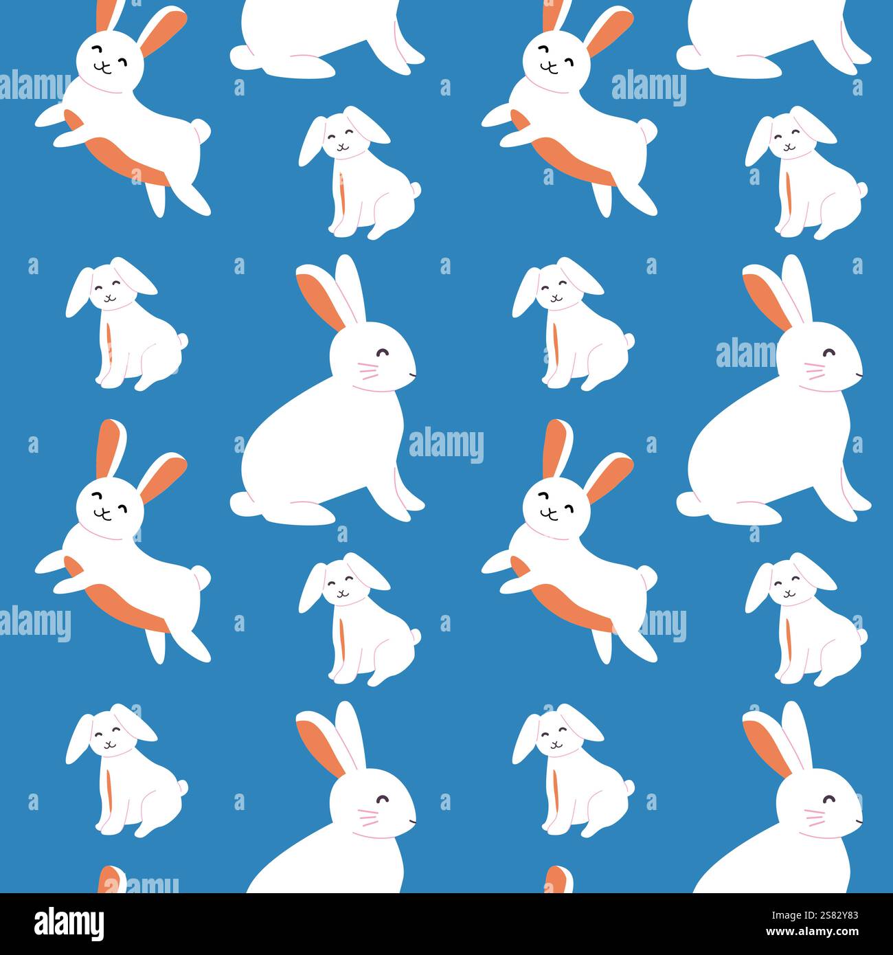 Happy easter bunny patterns for holiday design and decoration. Stock Vector