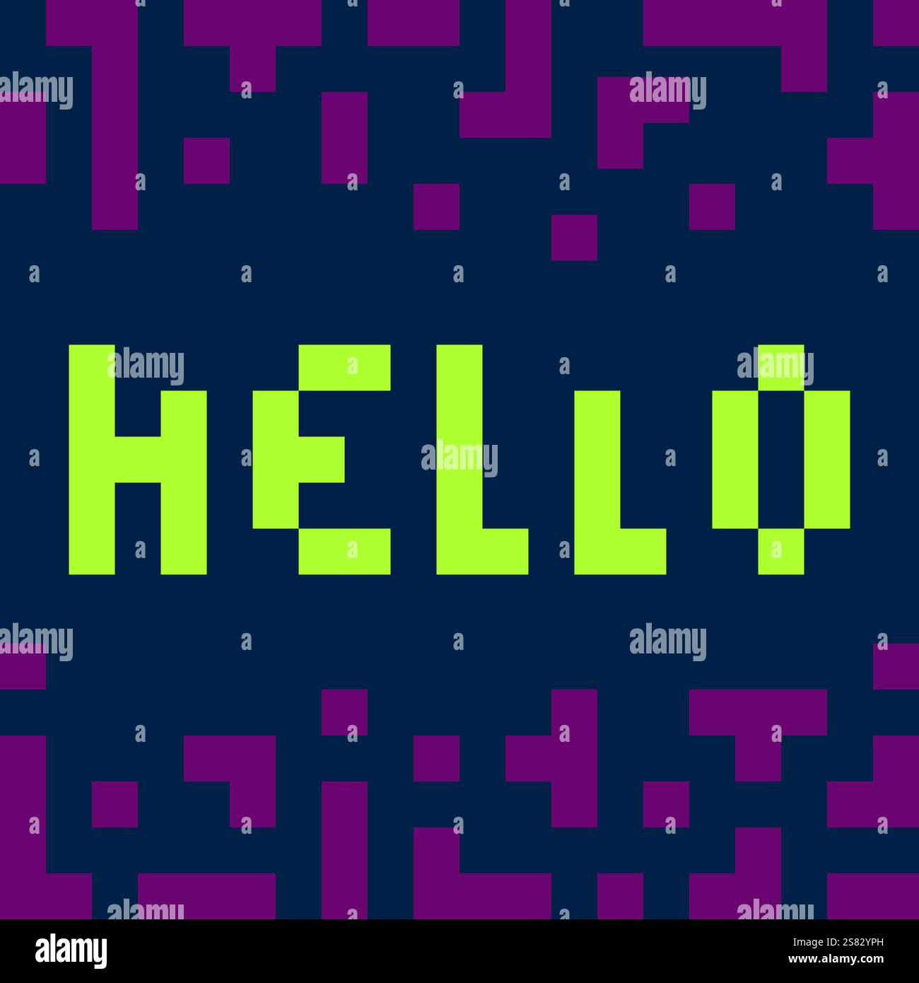 Hello Top and Bottom frame border with Lettering in trendy minimalistic ...