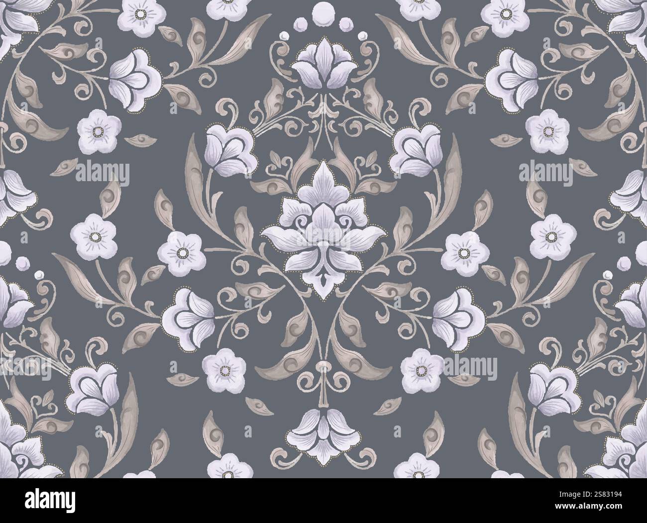 Damask seamless pattern element. Vector classical luxury old fashioned ...