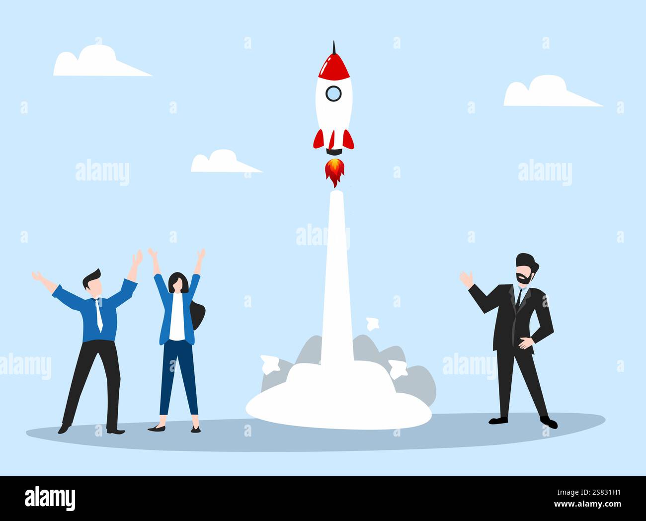 Business vector illustration art networking with blue background Stock Vector