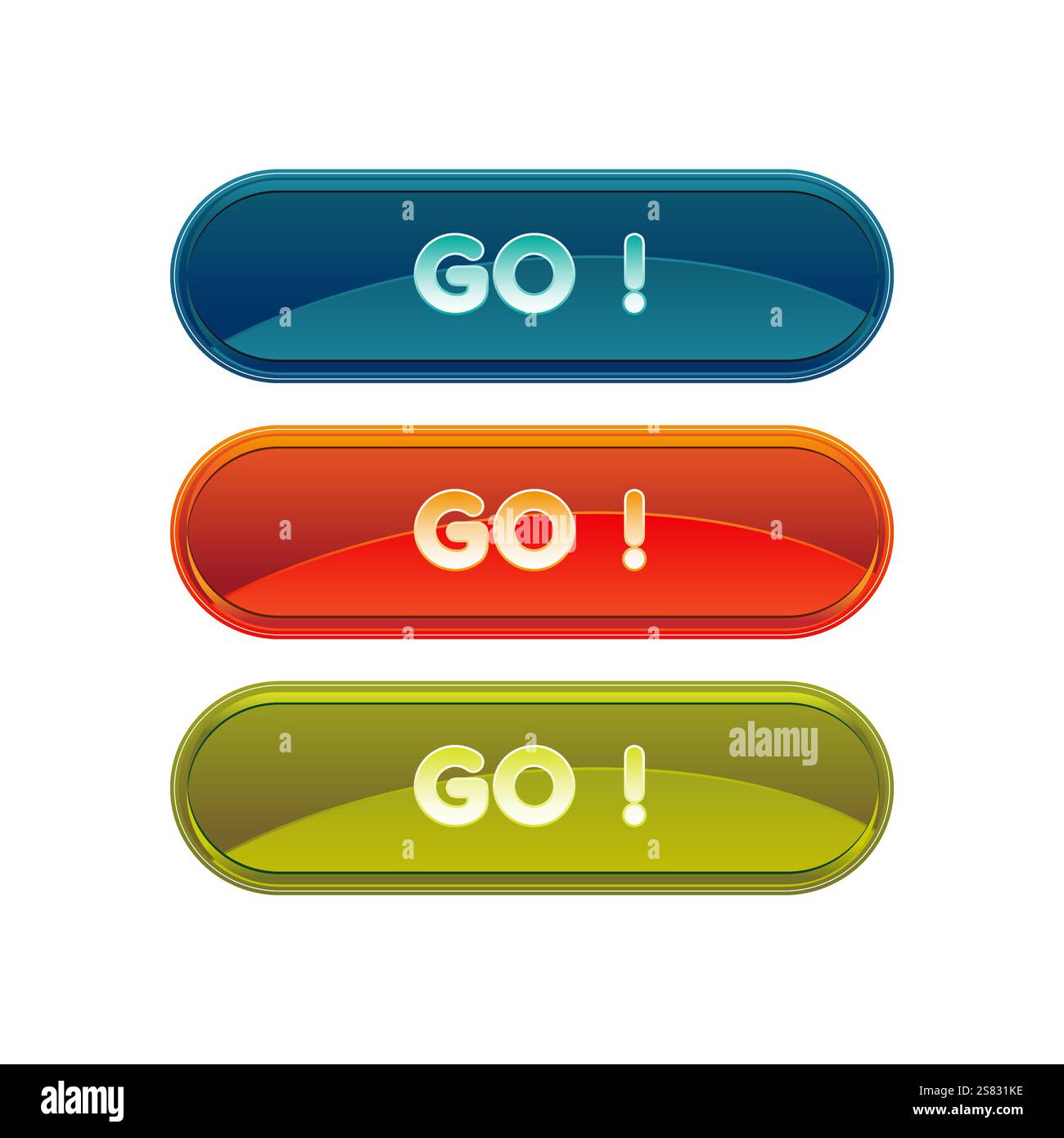 Colorful set of web buttons Stock Vector