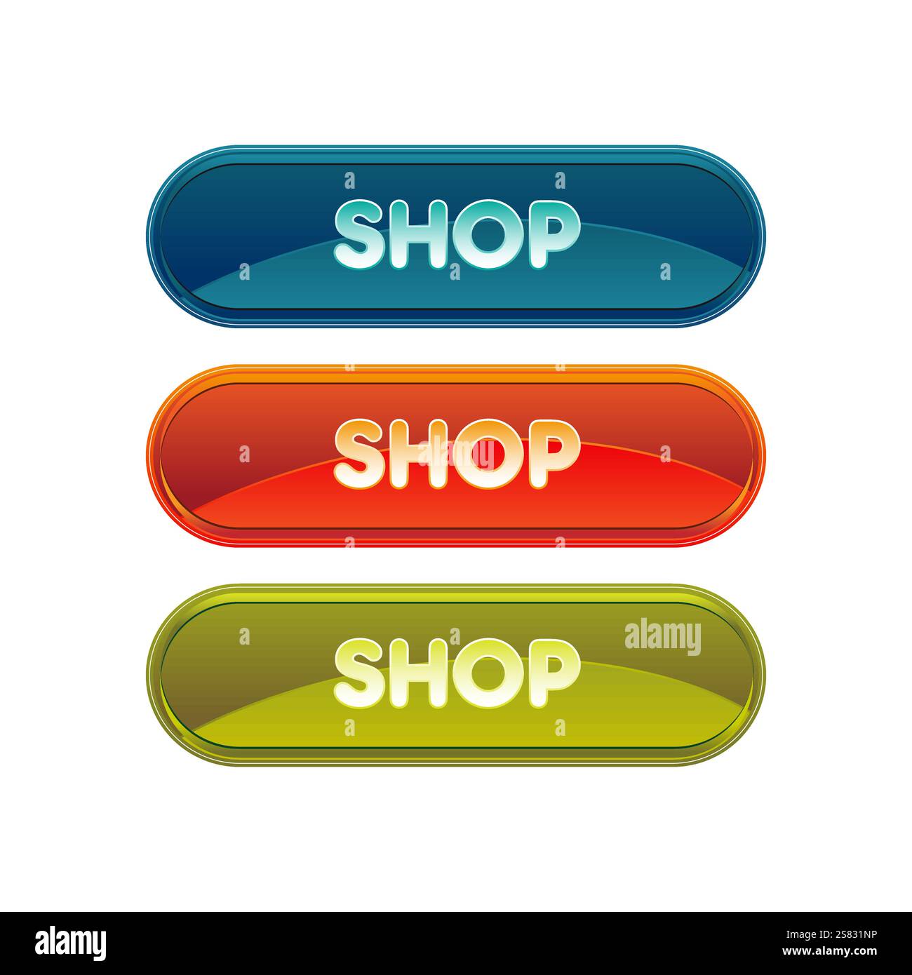 Colorful set of web buttons Stock Vector