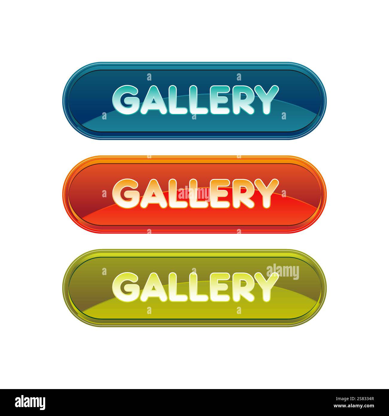 Colorful set of web buttons Stock Vector