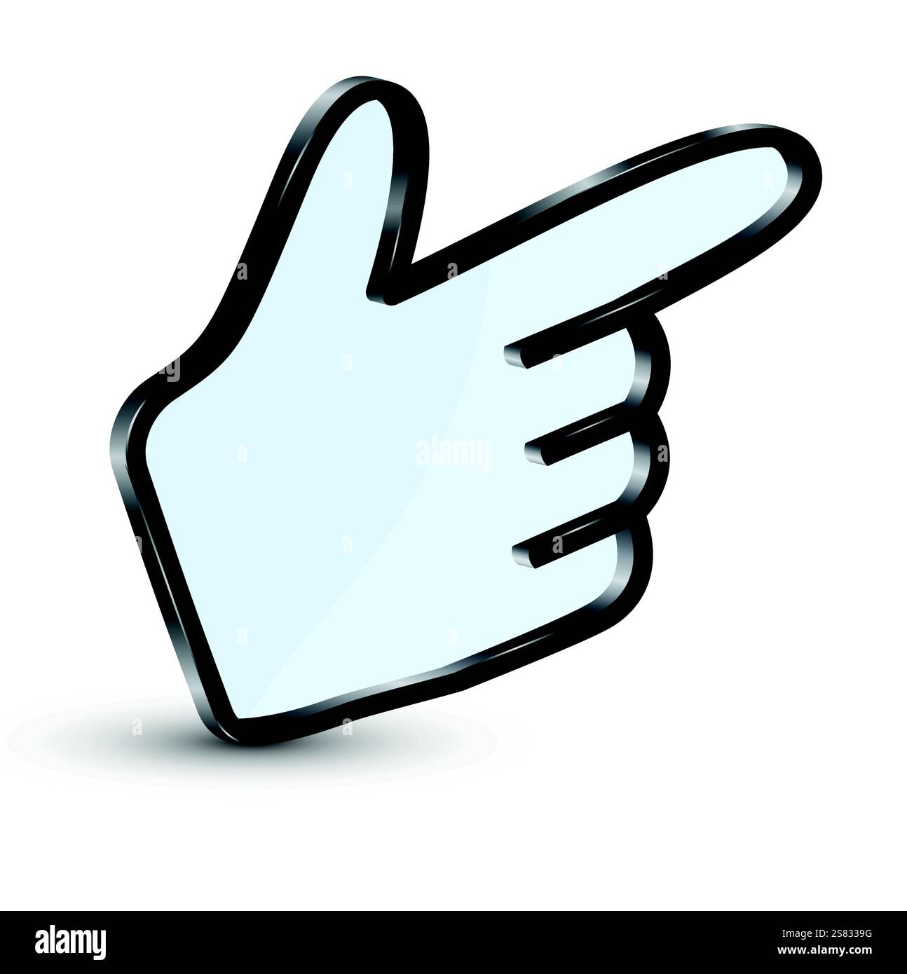 3D pointer in the shape of a hand. EPS 10 Stock Vector