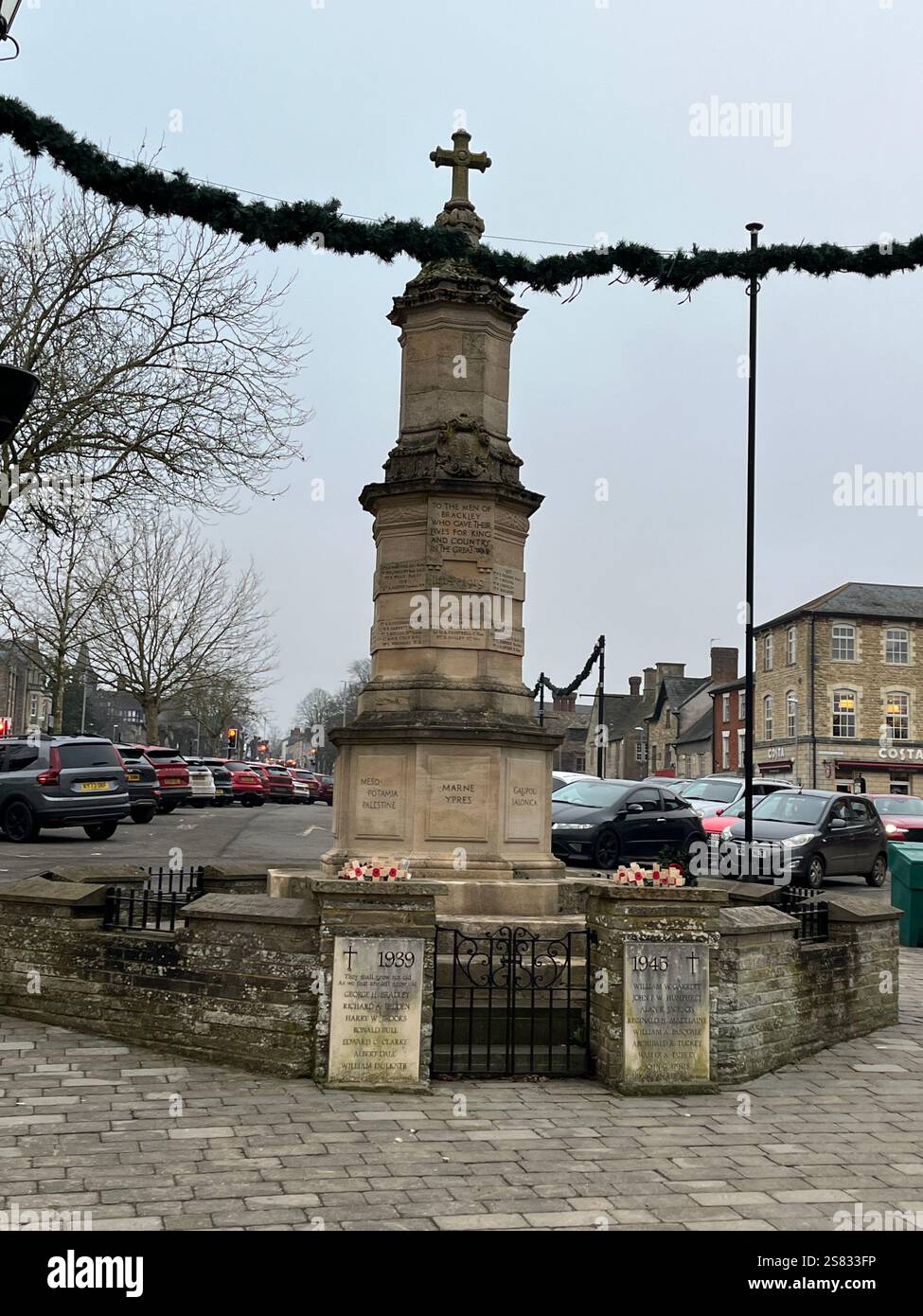War Memorial at Brackley, Northamptonshire, England, UK. - Smartphone Captured Stock Image