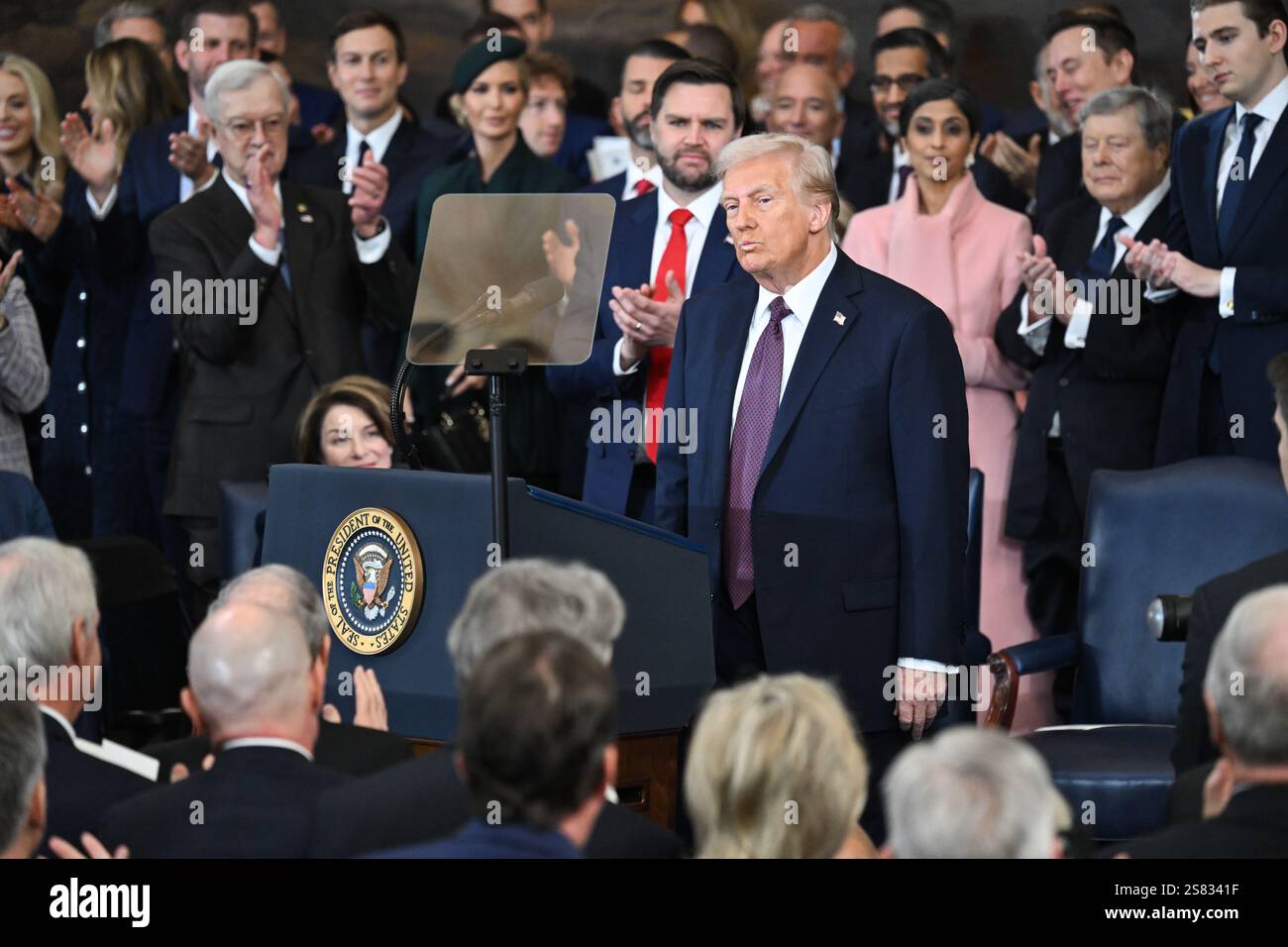 US President Donald Trump speaks after being sworn in as the 47th ...