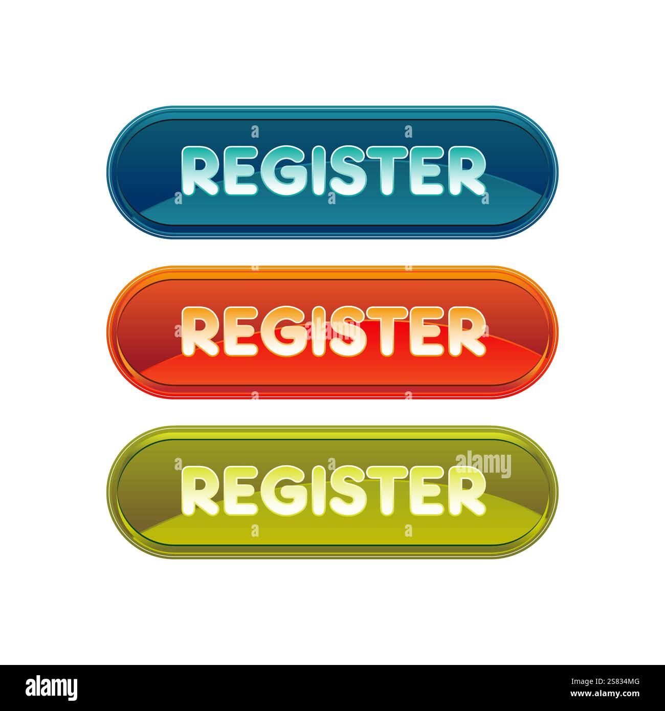 Colorful set of web buttons Stock Vector