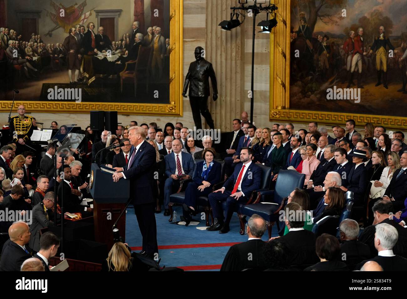 President Donald Trump gives his inaugural address during the 60th ...