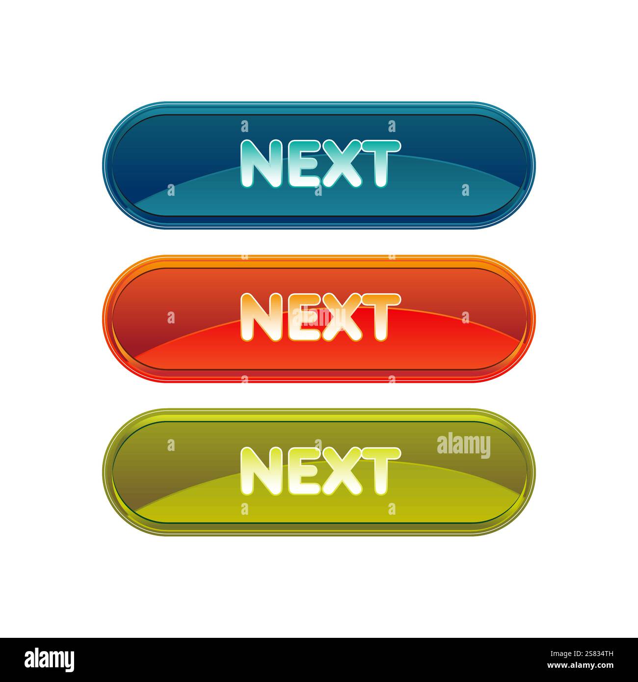 Colorful set of web buttons Stock Vector