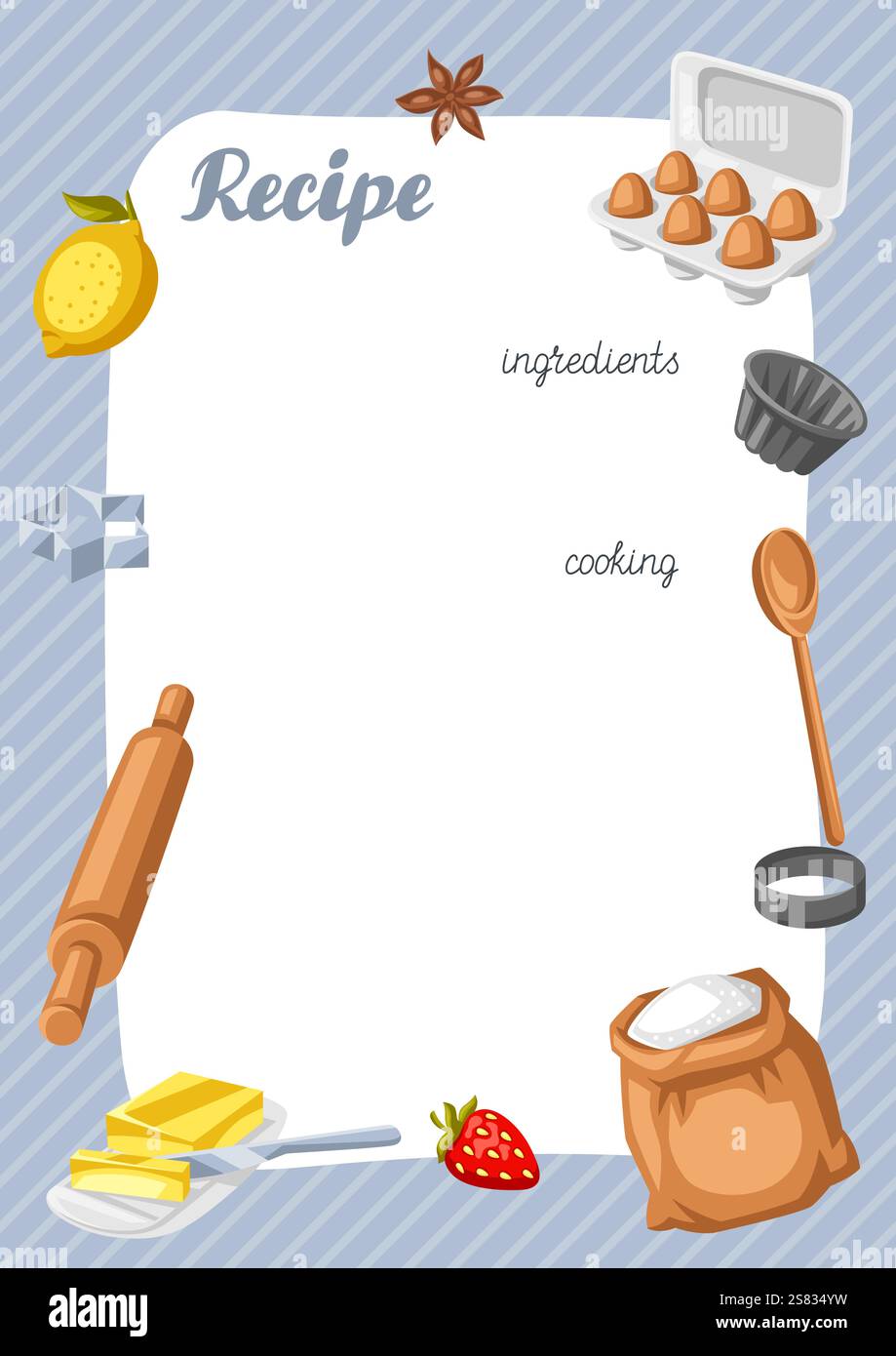 Background with bakery utensils. Cooking tools for home and recipe ...