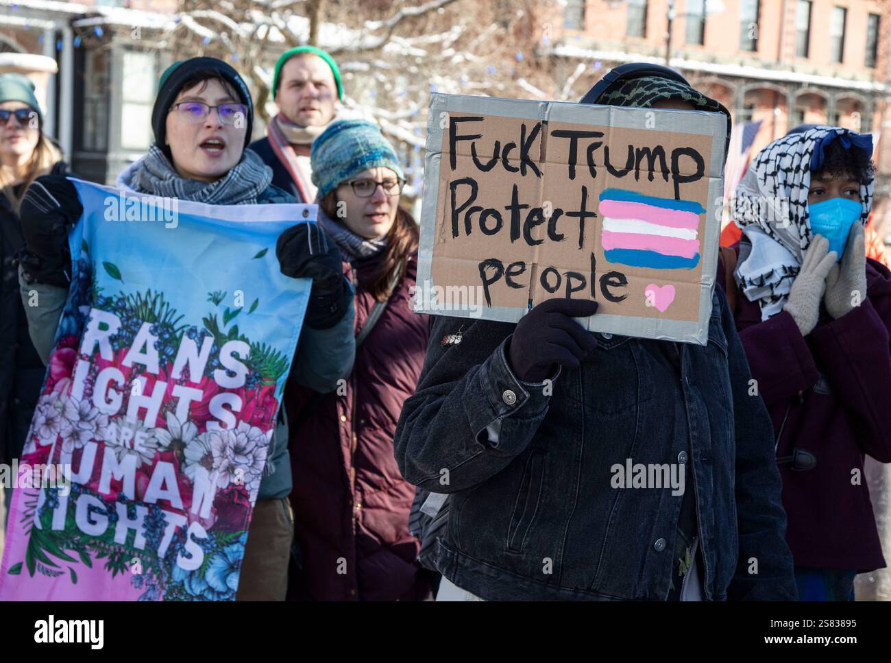 Jan 20, 2025. Boston, MA About 50 people engaged in an Inauguration Day