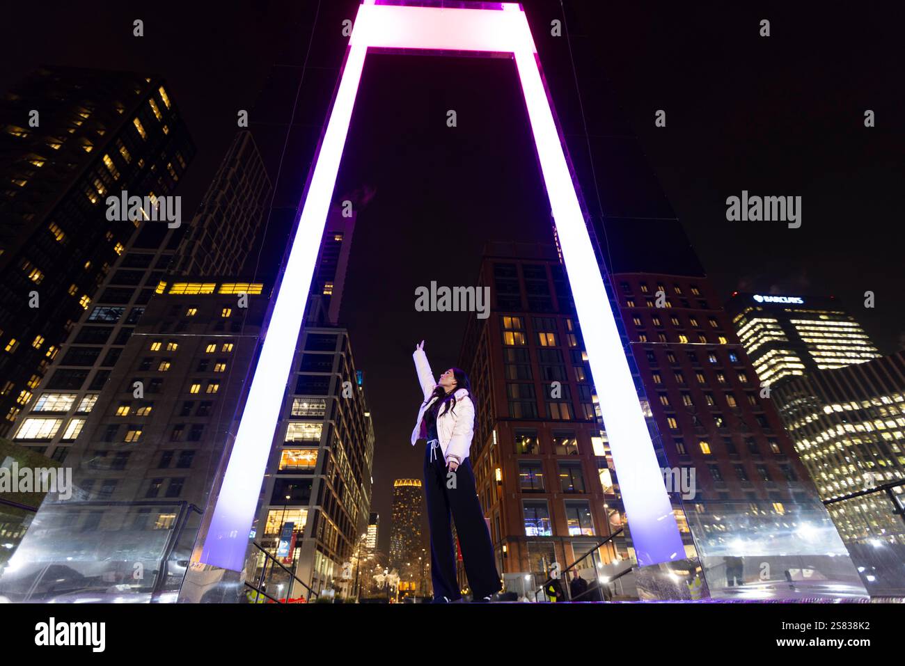 EDITORIAL USE ONLY Portal by Lucid Creates on display at Canary Wharf’s