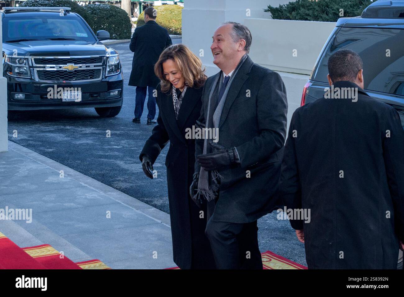 Vice President Kamala Harris and second gentleman Doug Emhoff arrive at