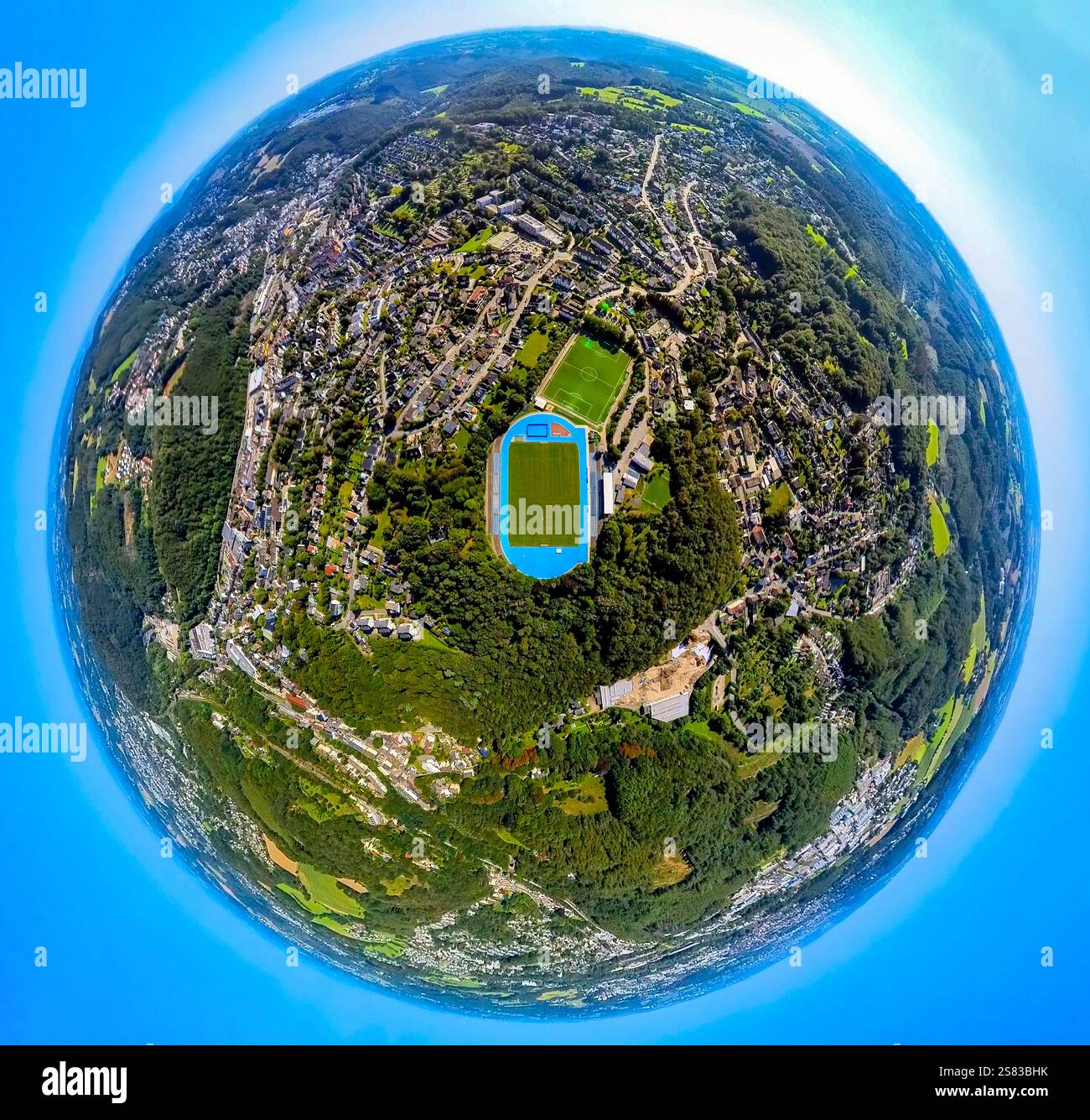 Aerial view, Bremenstadion with side field, soccer stadium and ...