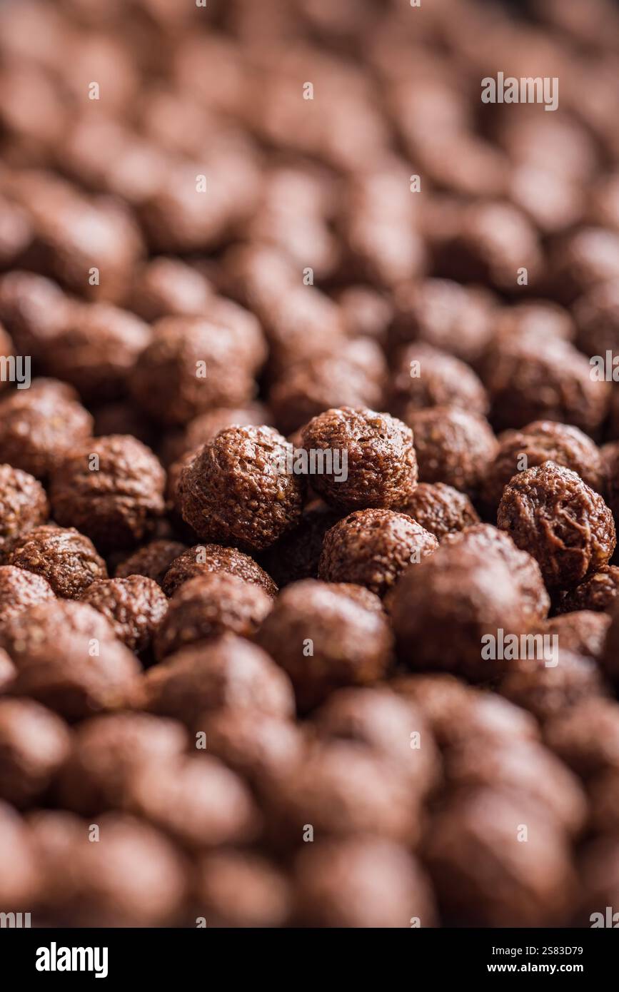 A breakfast cereal chocolate balls. Stock Photo