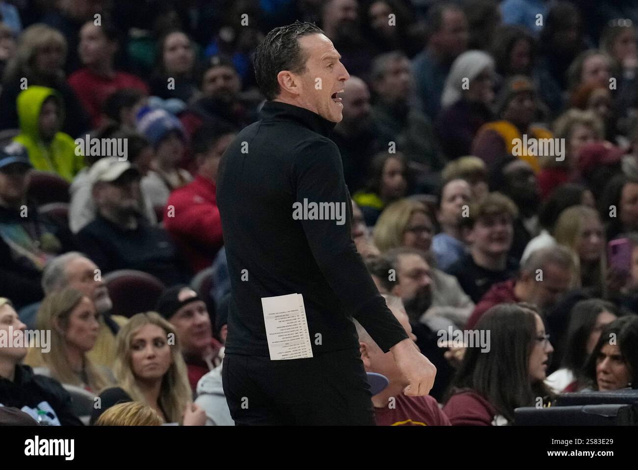 Cleveland Cavaliers head coach Kenny Atkinson shouts in the first half