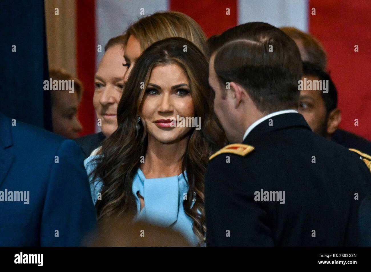 South Dakota Gov. Kristi Noem arrives before the 60th Presidential