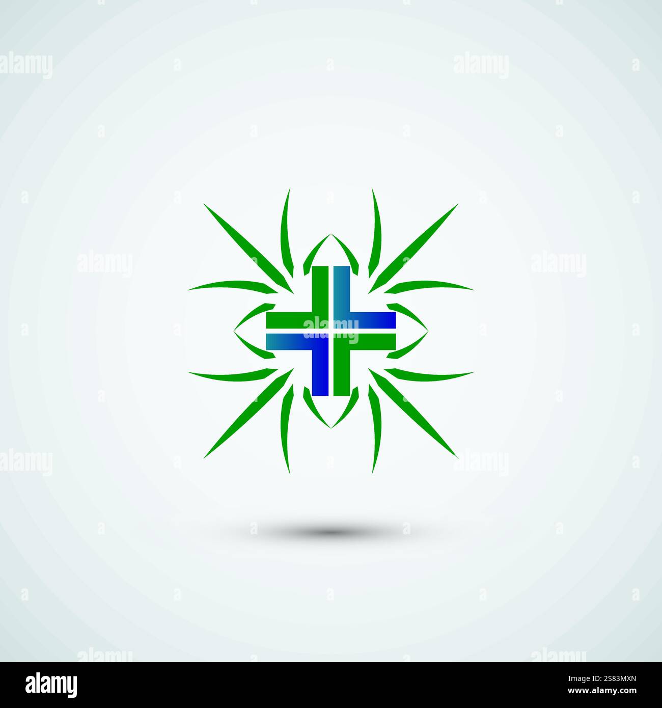 pharmacy herbs logo design template Stock Vector