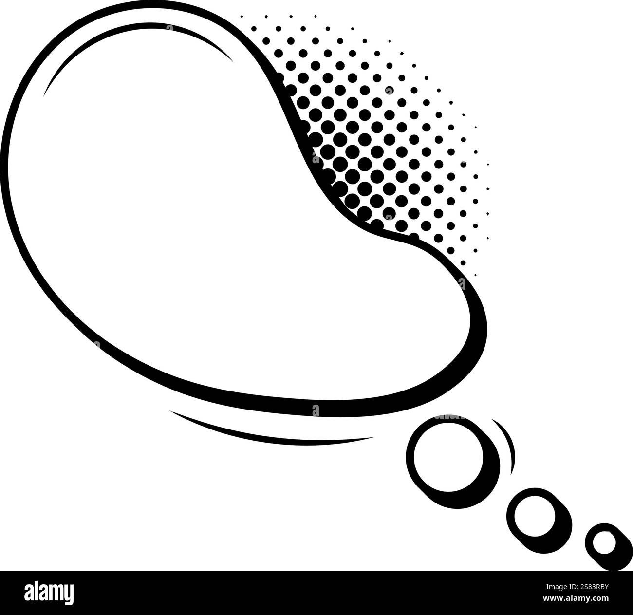 Retro empty comic book speech bubble with halftone and motion lines is ...