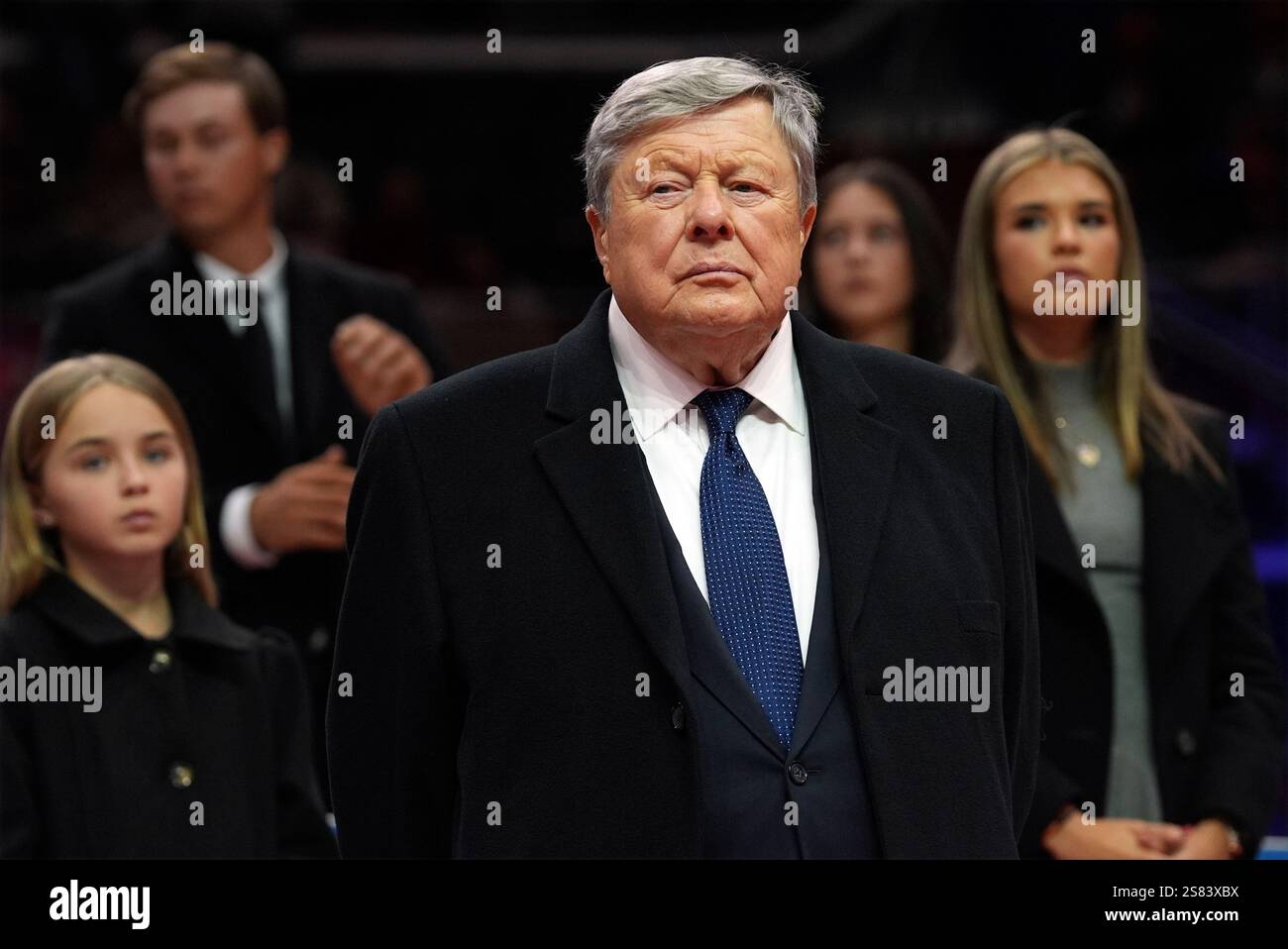 Viktor Knavs watches as President Donald Trump attends an indoor