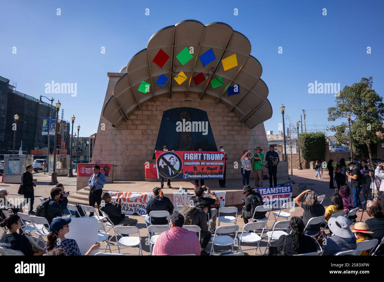 Los Angeles, USA. 20th Jan, 2025. Members of Centro CSO, an East Los ...
