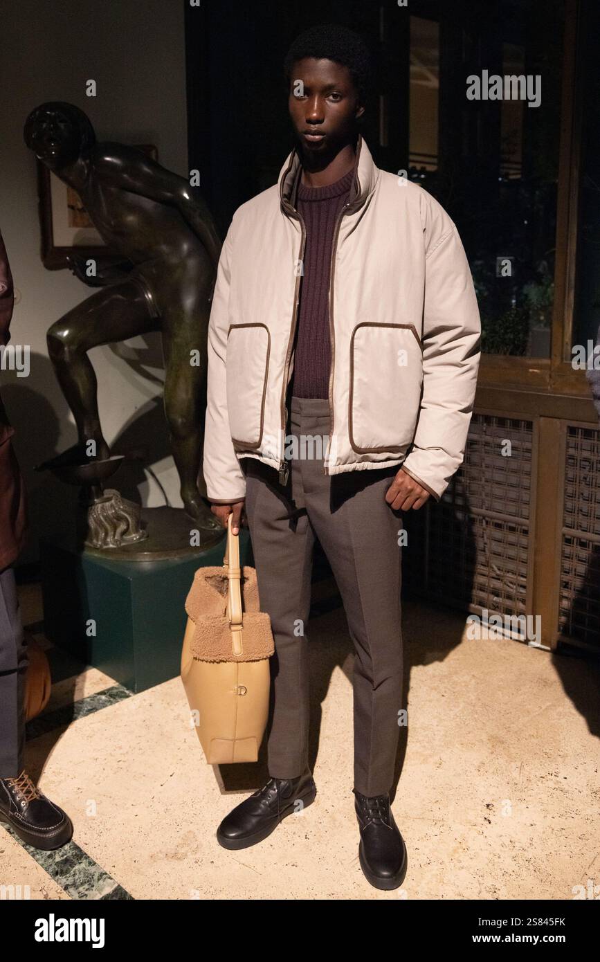 A model is seen at the Tod's presentation during the Milan Menswear