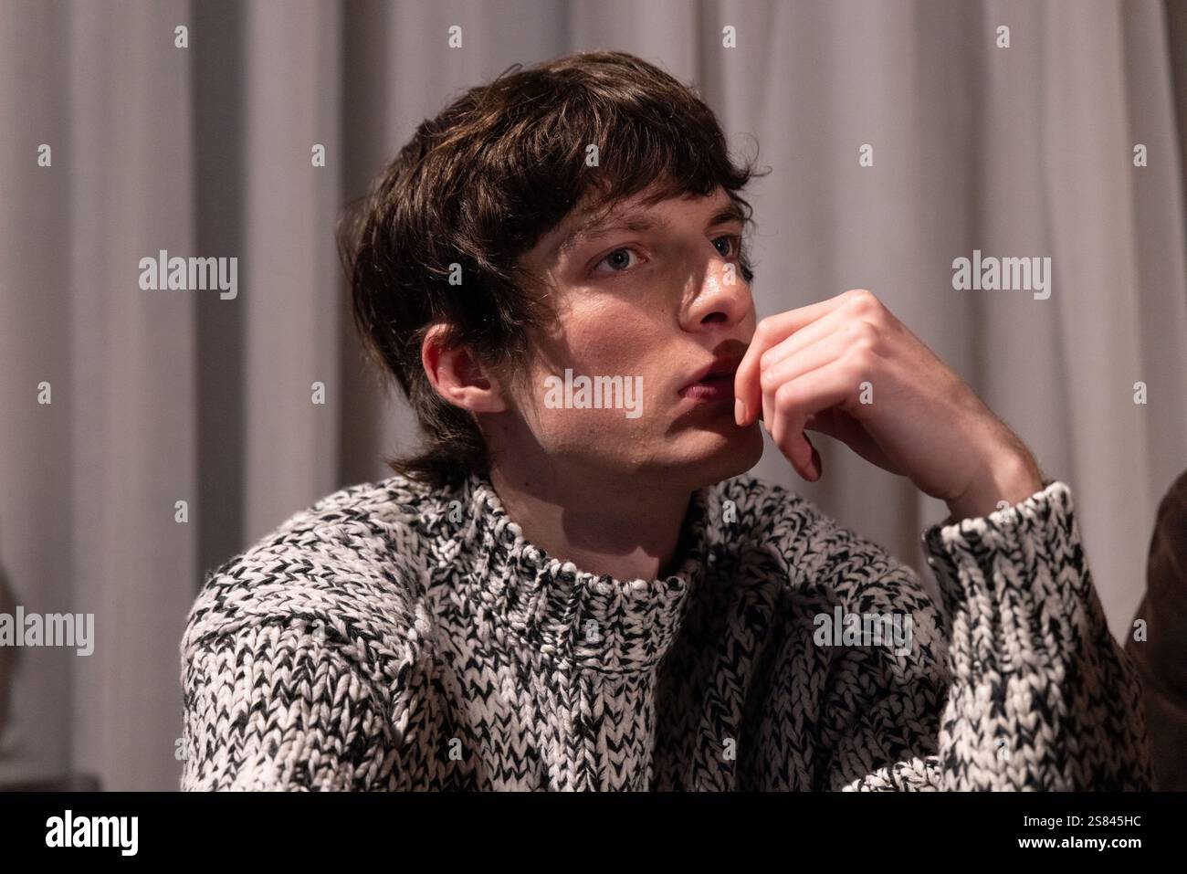 A model is seen at the Tod's presentation during the Milan Menswear