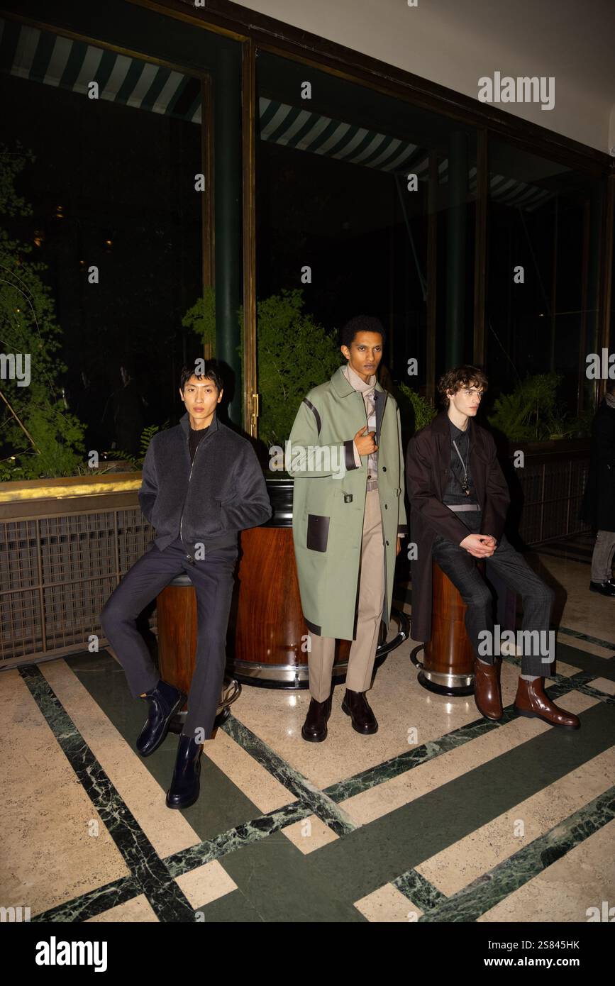 Models are seen at the Tod's presentation during the Milan Menswear