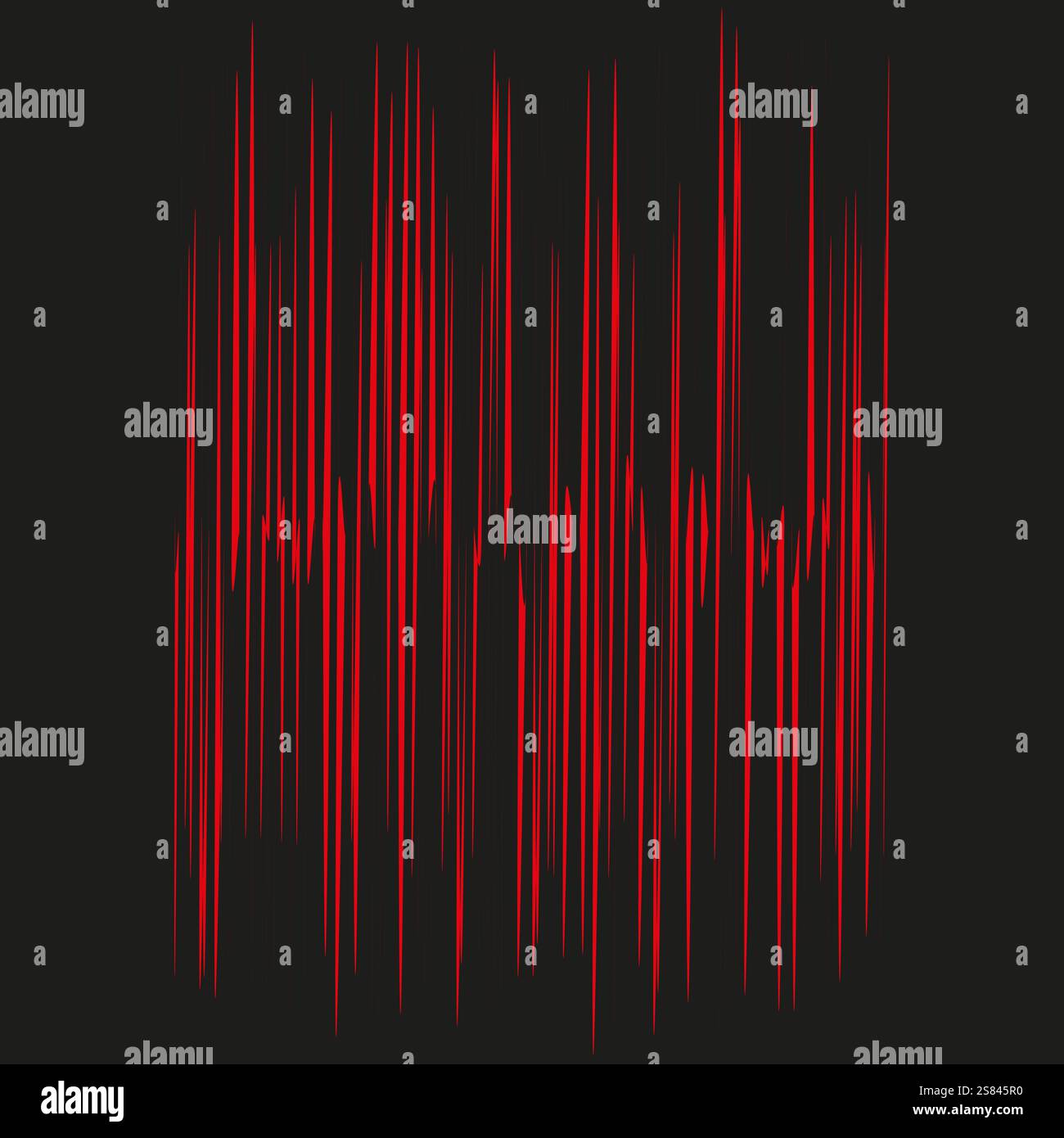 Red pulse lines. Abstract sound wave. Black background vector. Dynamic ...