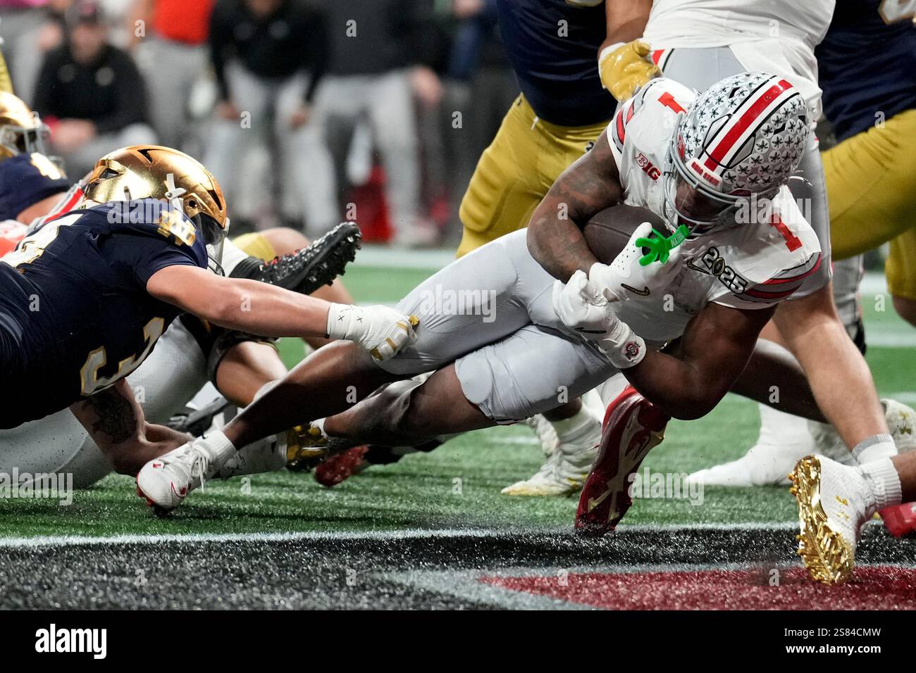 Ohio State running back Quinshon Judkins scores against Notre Dame