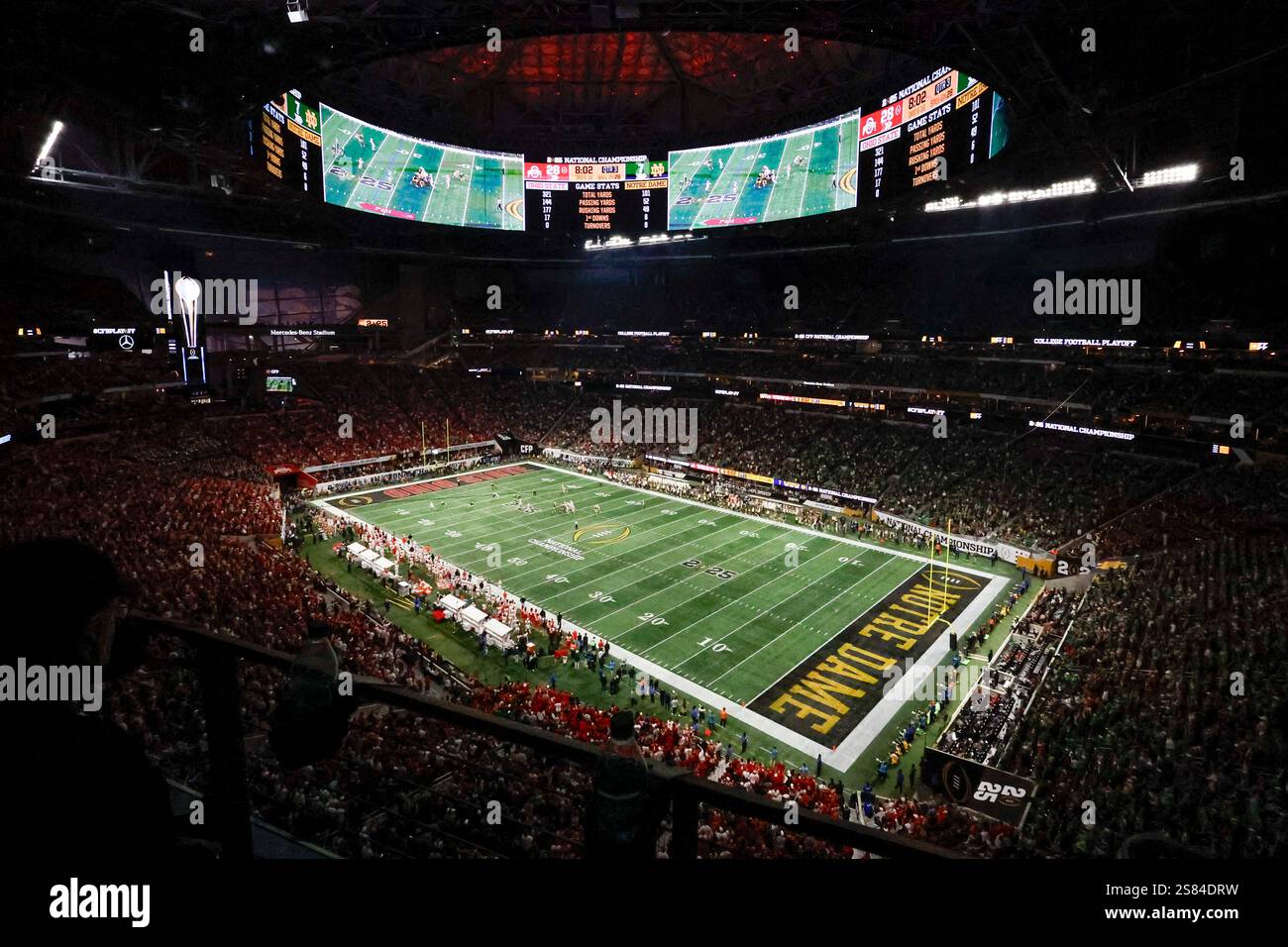 Fans watch during second half of the College Football Playoff national