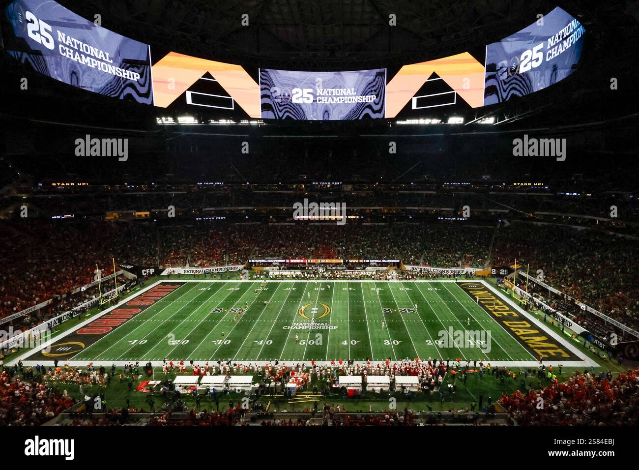 Fans watch during second half of the College Football Playoff national