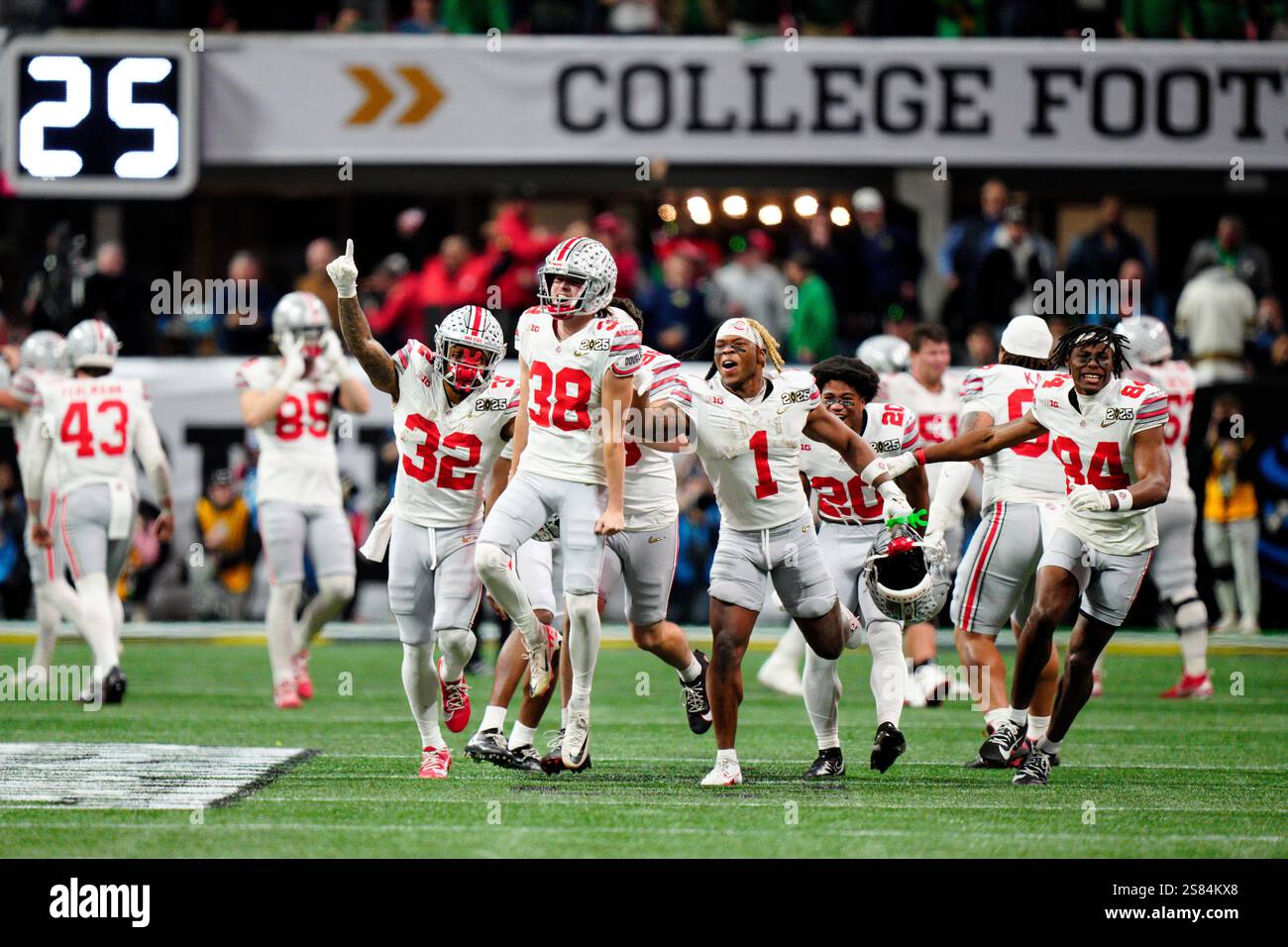 Ohio State place kicker Jayden Fielding celebrates after a field goal